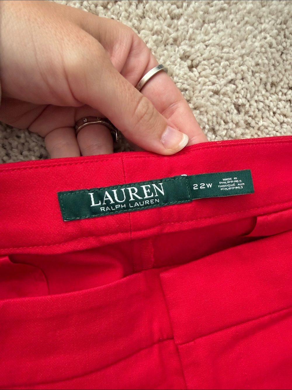 Ralph Lauren Red Women's Cropped Trousers - Picture 2 of 4